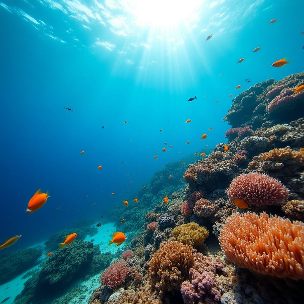 Vibrant coral reef ecosystem in Northern Australia waters
