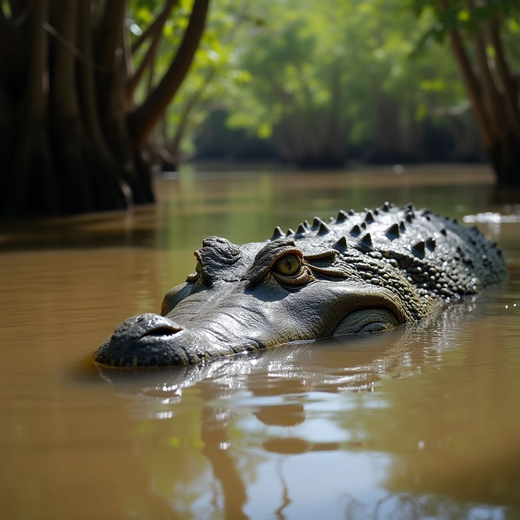 Saltwater crocodile in northern river