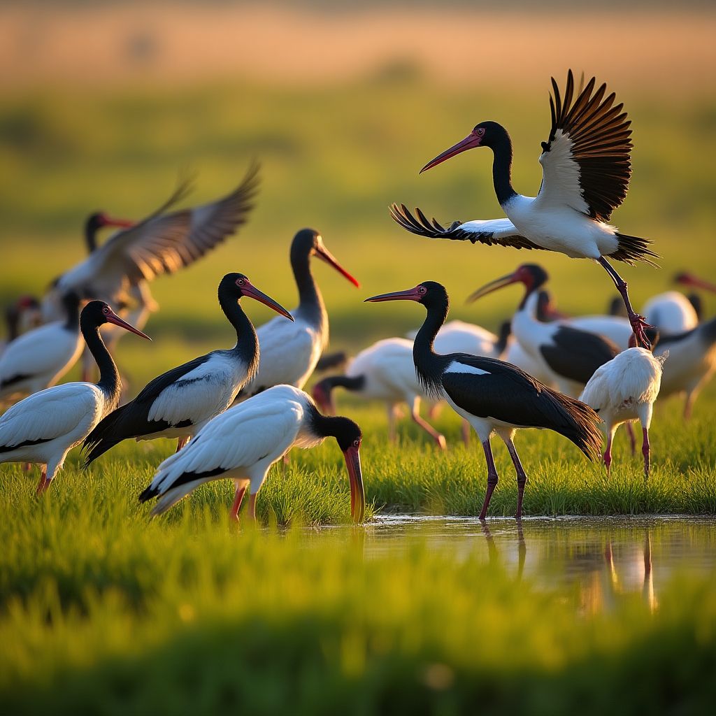 Diverse birdlife in northern wetlands